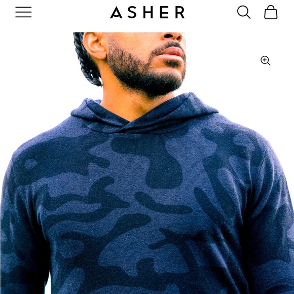 Asher golf Cashmere Hoodie. Size medium navy camo (the best selling color)